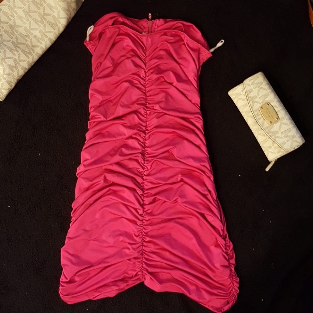 Pink strapless dress - Picture 2 of 5